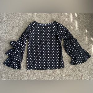 Polka Dot Bell Sleeve Top
